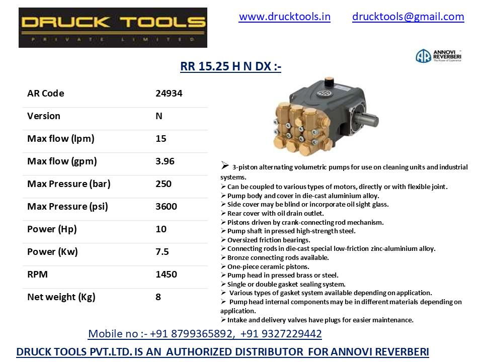 RR 15.25 H N DX  15 LPM 250 BAR 