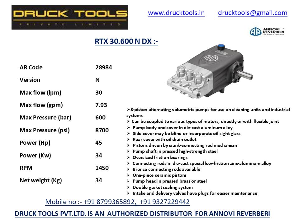 RTX 30.600 N DX 30 LPM 600 BAR 
